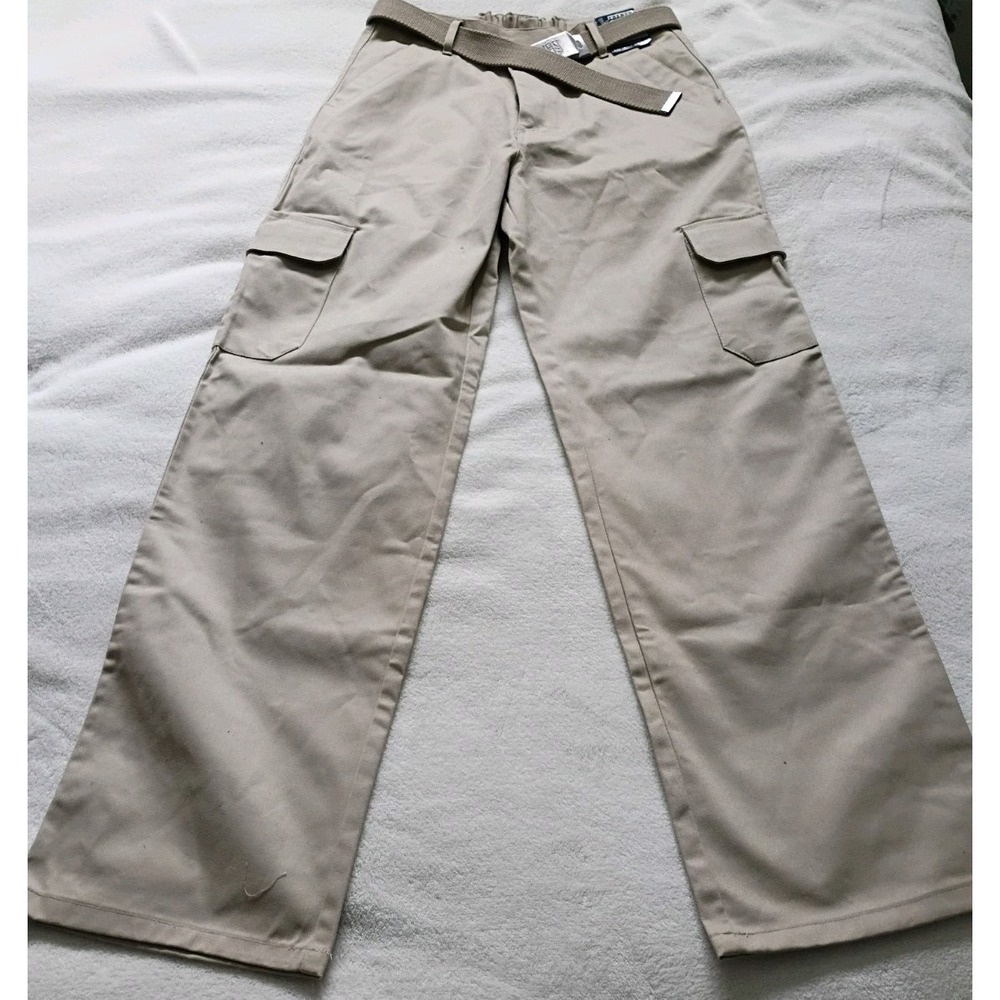 French Toast Boys Beige Cargo Uniform Pants 14 Wrinkle Resistant Waist
